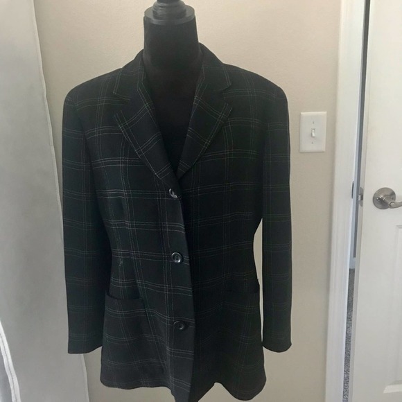 Emanuel Emanuel Ungaro Striped Black Blazer - Picture 3 of 6